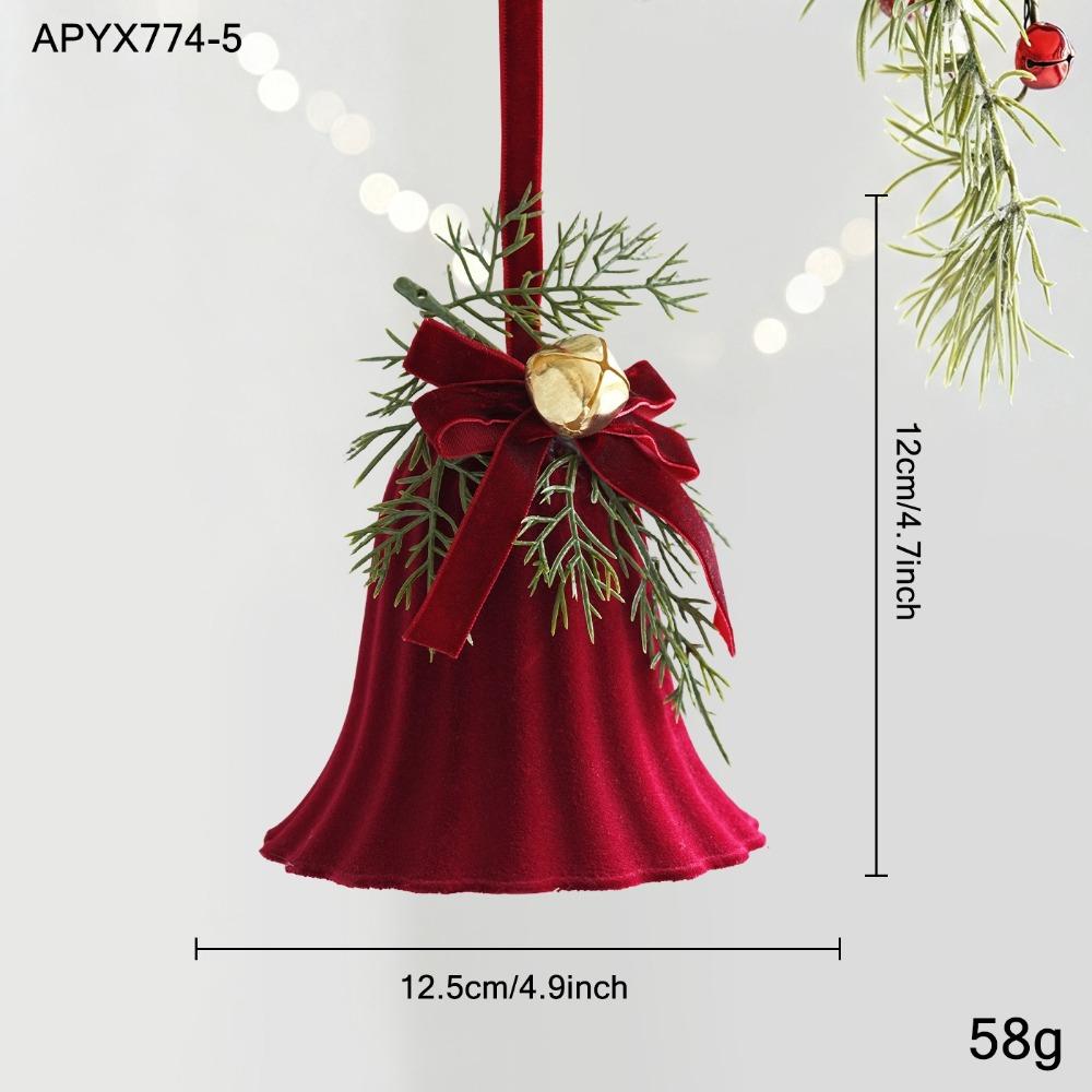 Plastic Tree Topper Wine Red Color Xmas Bell Festive Vibe Hanging Bauble Xmas Tree Decor