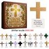 Cross Advent Calendar 2025, 24 Days Holiday Countdown with Cross Charms,Christian Pocket Crosses Christmas Tree Ornament,Religious Encouragement Gifts