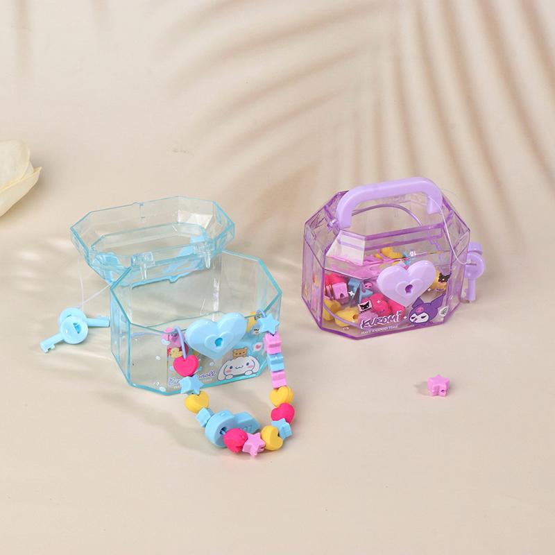 Kawaii Sanrio Kuromi Ящик для хранения с замком My Melody Treasure Chest Eraser Interest Diy Mini Eraser Канцелярские принадлежности для детей Подарок
