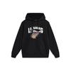 Li Ning Sports Fashion Series Letter Print Casual Fleece Hooded Pullover Long Sleeve Early Autumn Sweatshirt Men Sweatshirt Black AWDU969-1