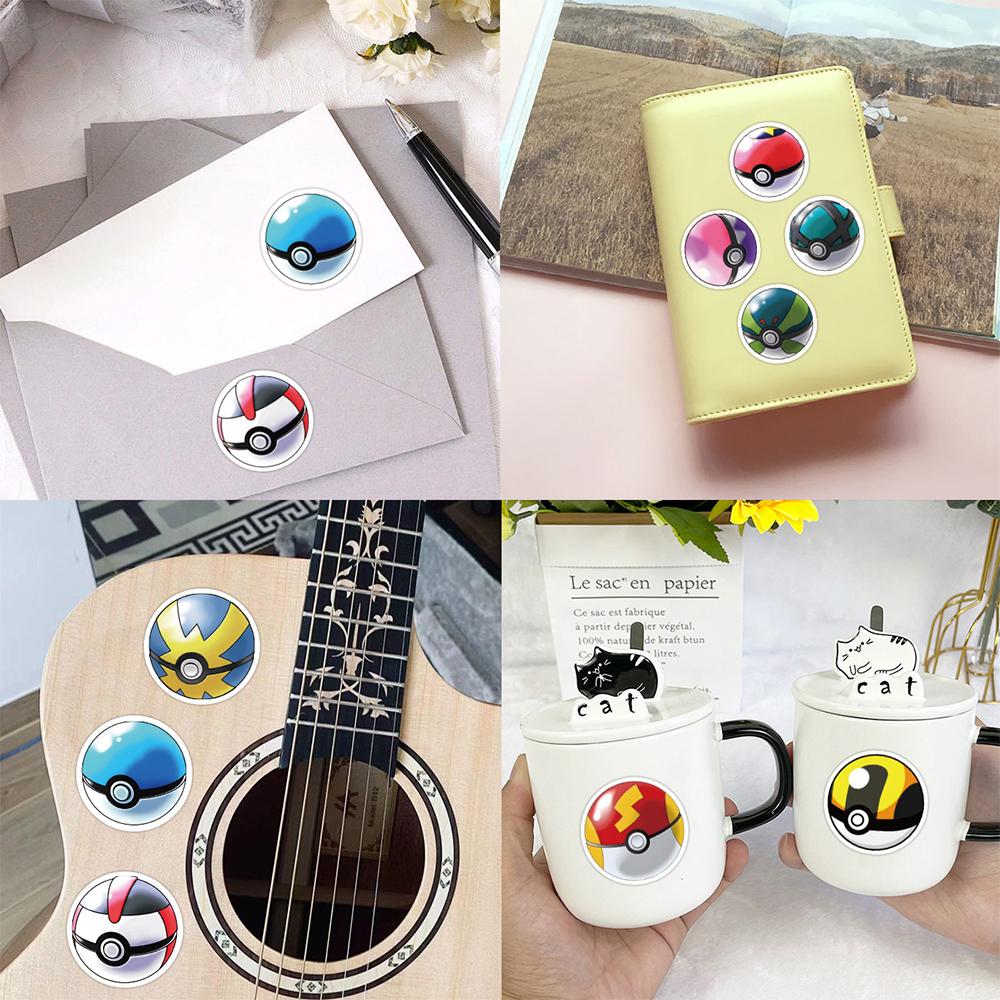500PCS Cartoon Animation Pokemon Poke Ball Sticker Roll Tape Hand Account DIY Decorative Sealing Sticker Waterproof Cup Toy