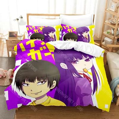 3D Принт Hi Score Girl Постельный комплект Односпальный Полуторный Двуспальный Кинг-сайз Набор для кровати Взрослый Детский Спальня Комплекты пододеяльников Девушки Аниме Кровать