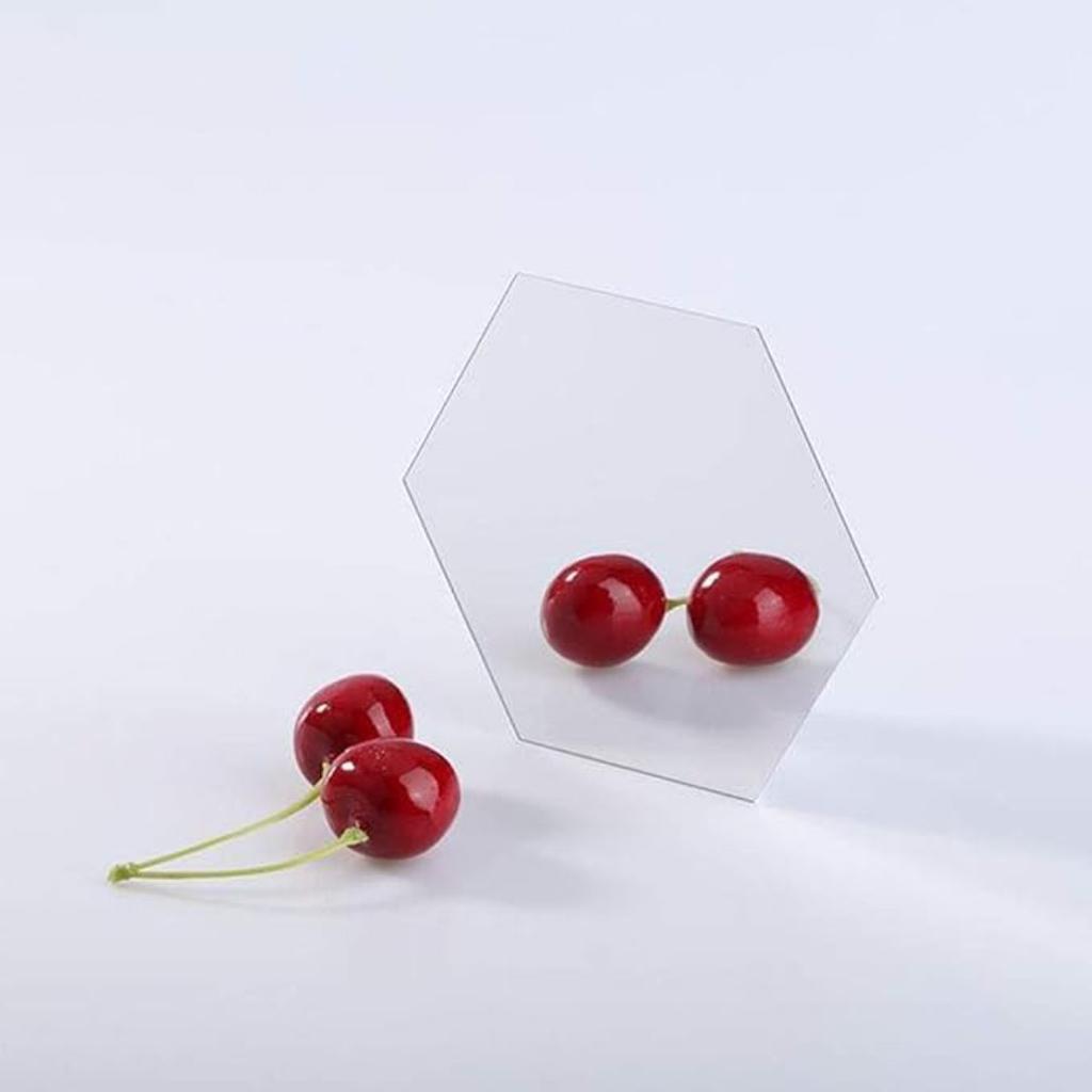 10 PCS Hexagon Acrylic Mirror Wall Stickers Plate Self Adhesive Mirror Sticker Mirrors for Wall Decor,Wedding Table Centerpiece Art Wall Decoration