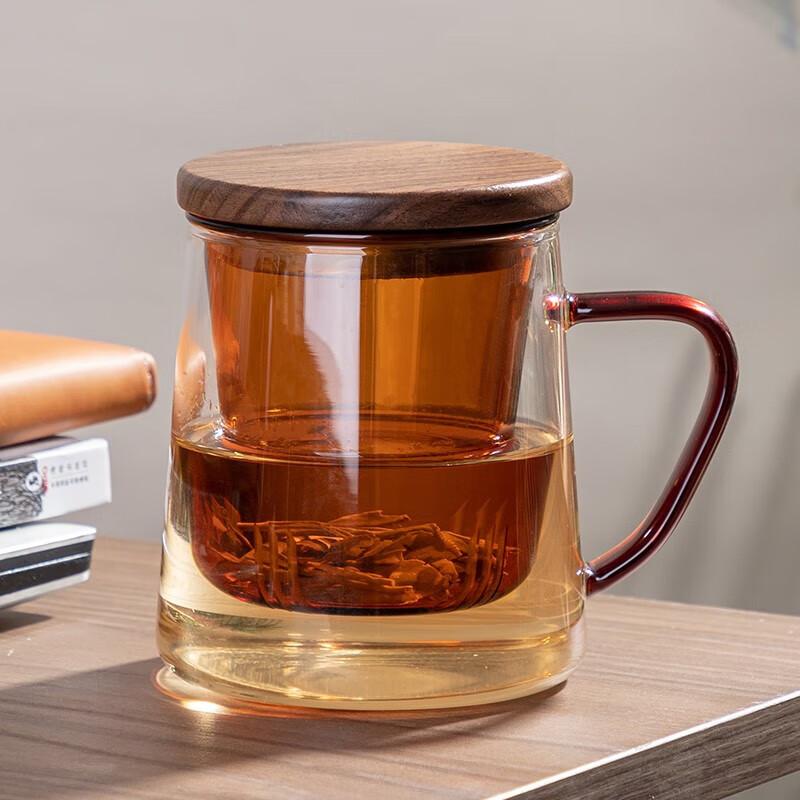 Banwushenghuo Glass Tea Infuser Cup, Office Water Bottle, Green Tea Cup for Men with Filter