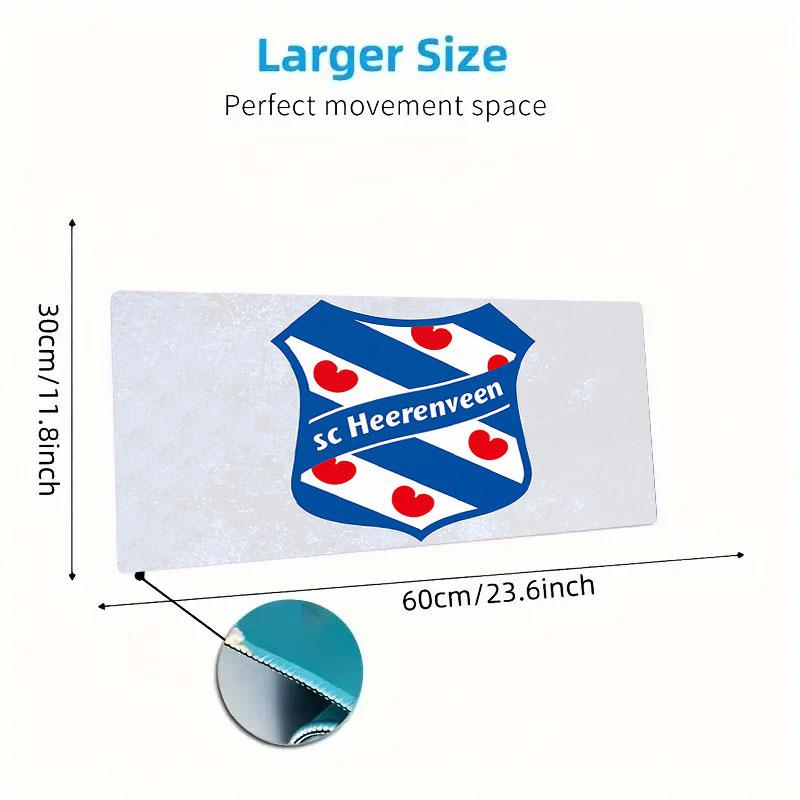 SC Heerenveen Mouse Pad, Large Gaming Desk Mat, Non-slip XXL Mousepad for Laptop & Tablet, Mini PC Playmat with Stitched Edges