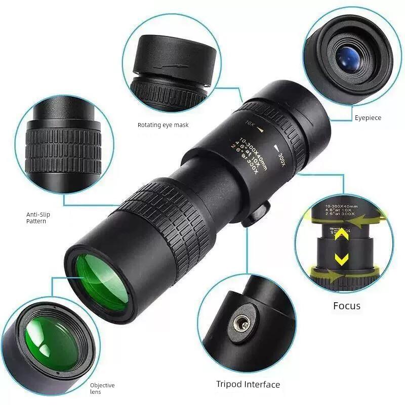 Monocular Telescope, High-Power, Professional-Grade, Portable for Adults, Outdoor Photography, Night Vision, Bird-Watching Device, Concert