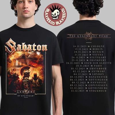 Sabaton Легендарный Тур Европа 2025 Легенды Штутгарта Германия Pop Up Shop Футболка Унисекс