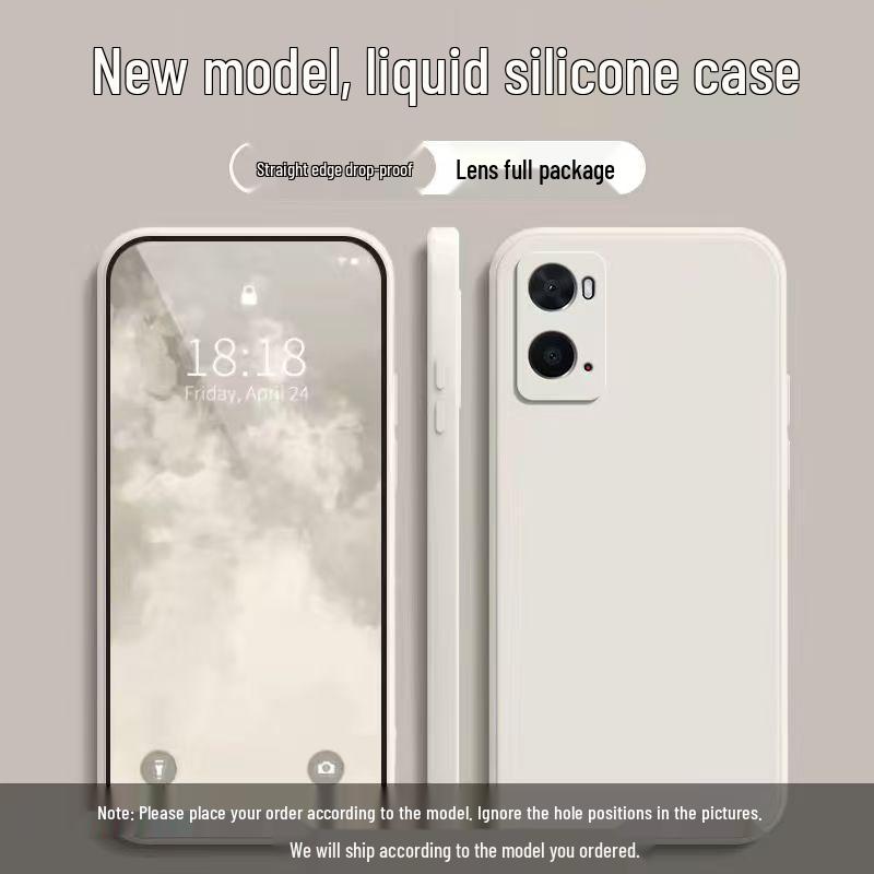 Чехол для Oppo A36: Прочный Однотонный Жидкий Чехол с Полным Покрытием, Защита от Падений, Прямой Край, Мягкий Чехол