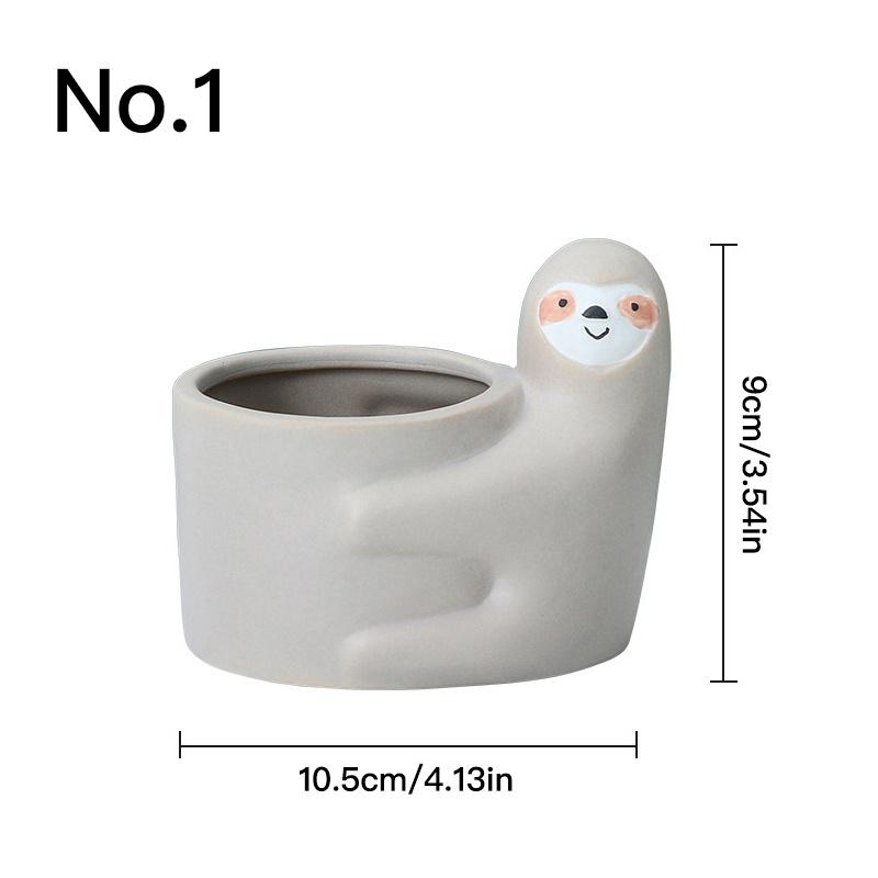 Cute Animal Flower Pot Ceramic Planter Home Decor Desktop Art Ornaments Bonsai Succulent Pot Plant Pot Garden Decoration