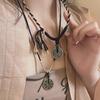 Винтажное ожерелье с монетой Zen Ghost для женщин - цепочка для свитера в китайском стиле с медной пряжкой в виде мира