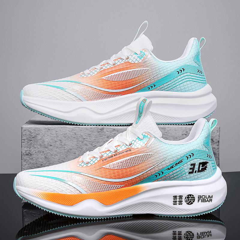 Lightweight Men Low Cut Athletic Shoes Breathable Microfiber Genuine Leather Pu Inner Lace Up Round Toe Daily Walking Athletic Shoes