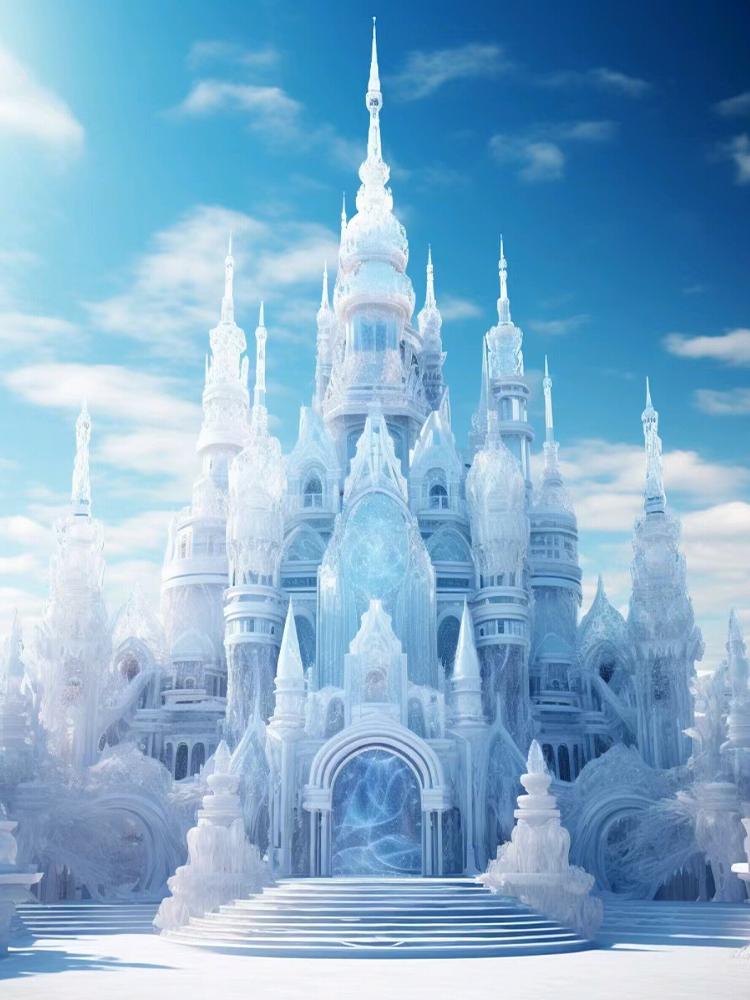 DIY 5D Полная круглая алмазная вышивка Замок Картина Дом Мозаика Вышивка крестом Пейзаж Зимняя картина Украшение