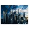 Canvas print, Geometric city - blue
