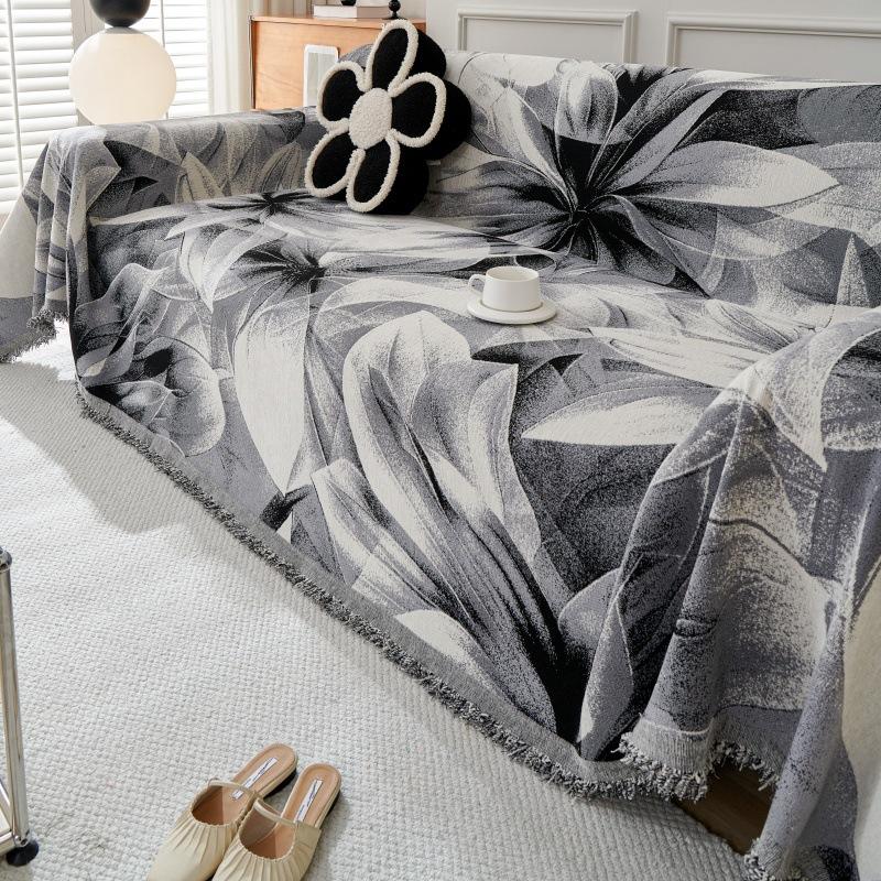 Thicken Chenille Sofa Cover Sofa Blanket Simple Geometrical Cushion Ins Wind Sand Hair Towel Fashion Lunch Blanket Sofa Towel