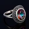 CopperRing Ювелирные изделия 8*10 мм Лабрадорит Лунный камень Бутик Ювелирные изделия Ретро Кольцо Женское Свадьба Помолвка День Рождения Подарок