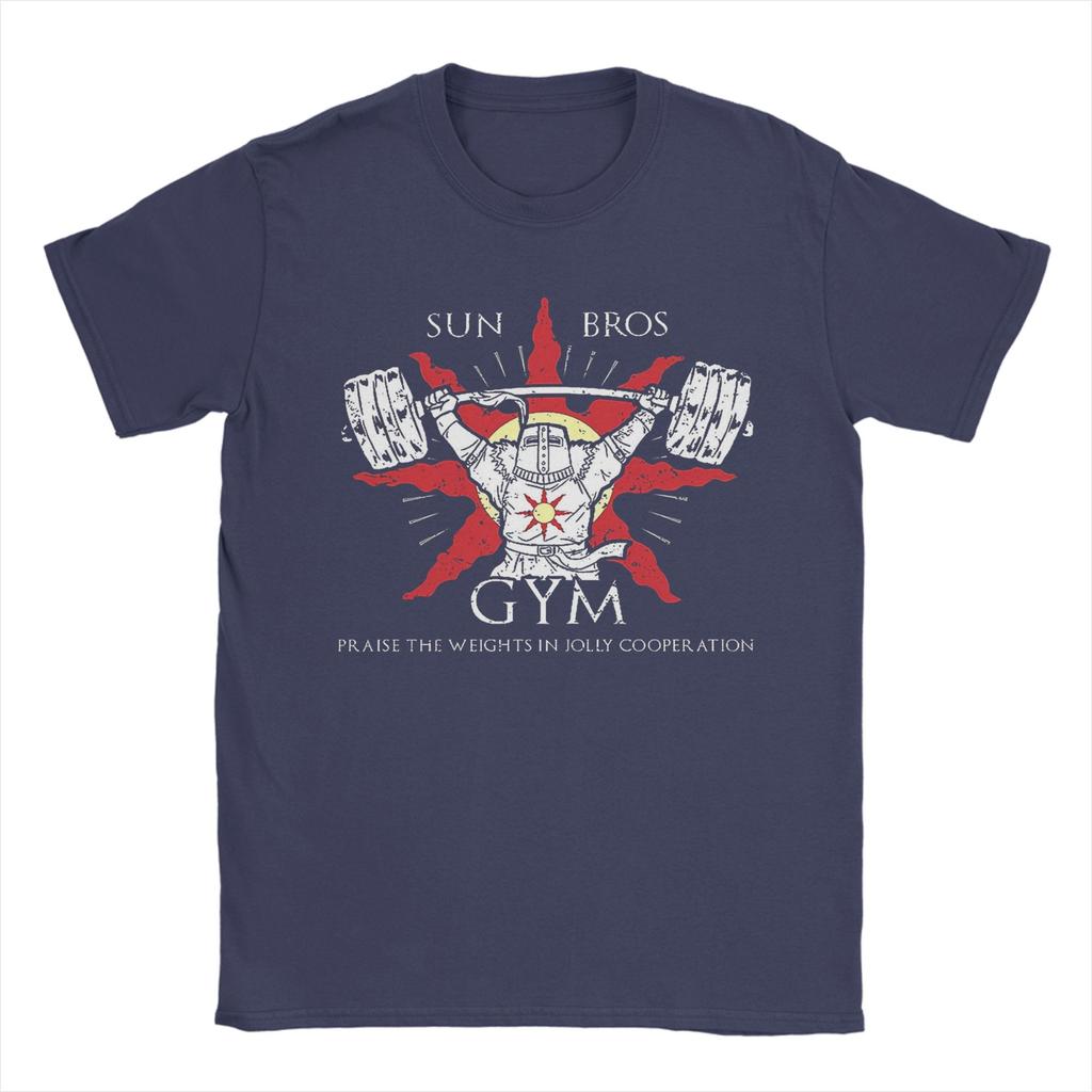 Sun Bros Gym 100 Cotton TShirt For Man Summer Funny TShirts Crew Neck Harajuku Tees Oversized Loose Clothing