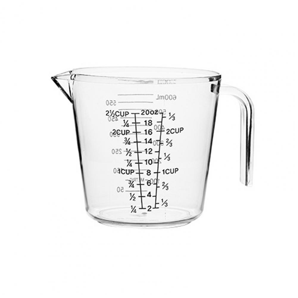 300/600/1000ml Measuring Cup Transparent Heat Resisting Plastic Milk Water Scale Measuring Jar Microwave Tool for Baking