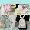 Solid Color Student Schoolbag Large Capacity Backpack Outdoor Leisure Travel Bag