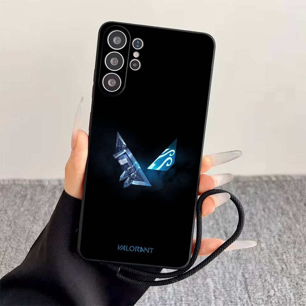 V-Valorant  Phone Case For Samsung S25,S24,S21,S22,S23,S30,Ultra,S20,Plus,Fe,Soft Silicone Black Cover