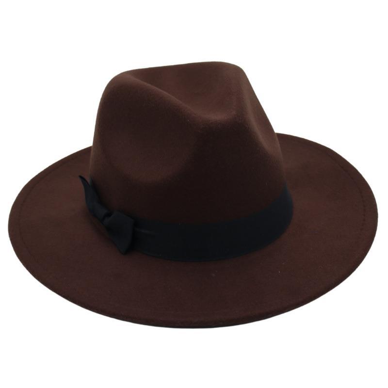 Винтажный цилиндр, бабочка, костюм, джазовая шляпа, мужская и женская, иностранная фетровая шляпа, шляпа Хепберн из твида