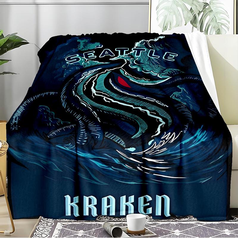 Go Team Kraken! Blanket Flannel Throw for Sofa, Indoor, Camping, Living Room, Office, Chair, And Bed Soft Birthday Gift