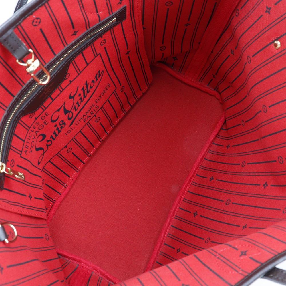 Louis Vuitton Neverfull MM Tote Bag N51105 Brown Damier Canvas Women Used