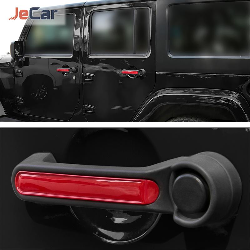 Боковые накладки на ручки дверей автомобиля, детали отделки, аксессуары для внешнего стайлинга автомобиля для Jeep Wrangler JK 4-Doors