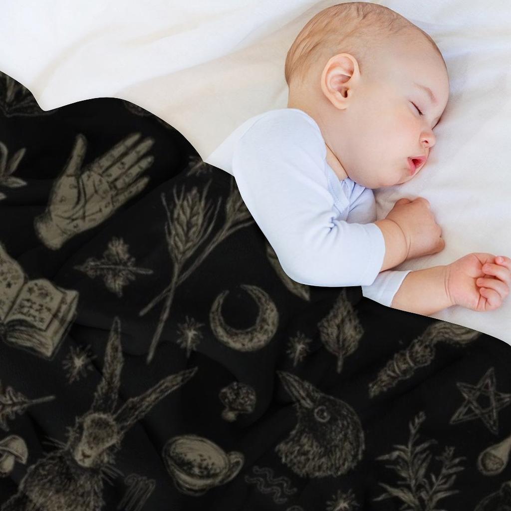 Просто ведьминские штучки (черный и бежевый) Плед тяжелый, чтобы спать в тепле зимой, плюшевые одеяла для кровати