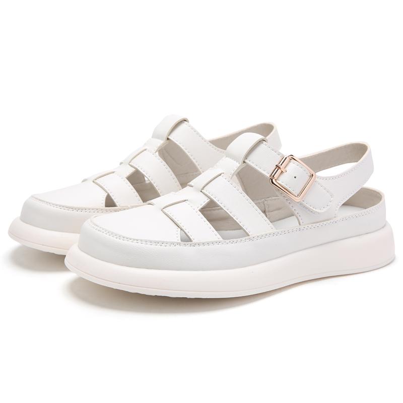 Женские римские сандалии Летние повседневные сандалии для девочек с закрытым носком Пляжная обувь больших размеров