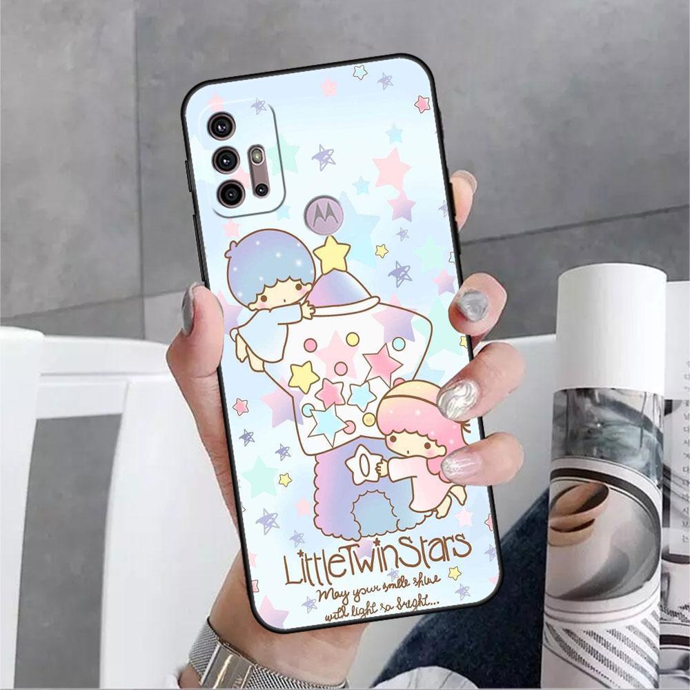 Чехол LittleTwinStars для Motorola G30 G60 Edge 20 G9 G22 G8 Power G31 G500 G50 30 Pro, черные мягкие чехлы для телефона