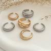 6pcs/set Gold and Silver Opening Rings Set Irregular Women Rings Personal Chunky Smooth Rings Party