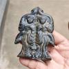 Chinese Tibet Hongshan Culture Antique Natural Meteorite Carved Double Figure Mascot Collection Jewelry Decoration Pendant Gift