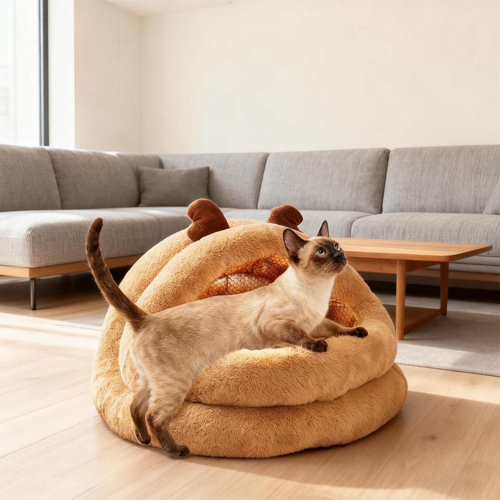 Christmas Indoor Cat House Removable Washable Warm Cat House Christmas Reindeer Theme For Small Medium Large Breeds Living Room