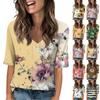 Shirts For Women Trendy V Neck T Shirts Casual Printed Summer Tees T Shirt Blouse Half Sleeve Tops For Women