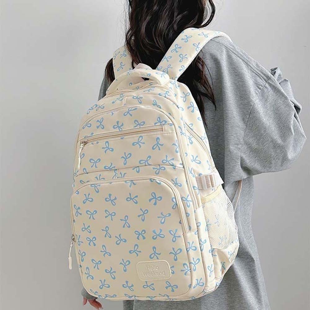 Daypack Three-piece School Bag Set Large Capacity Students School Bag Nylon Bow Backpack Sport