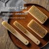 Soft Boar Bristle Laundry & Shoe Cleaning Brush with Solid Wood Handle