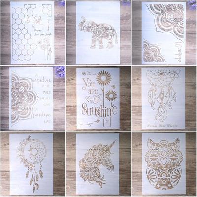 Декоративный трафарет мандалы размера А4, трафареты для рисования для поделок, скрабукинг, роспись по дереву, холсту, полу, стенам и плитке