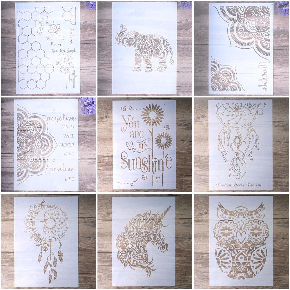 Декоративный трафарет мандалы размера А4, трафареты для рисования для поделок, скрабукинг, роспись по дереву, холсту, полу, стенам и плитке