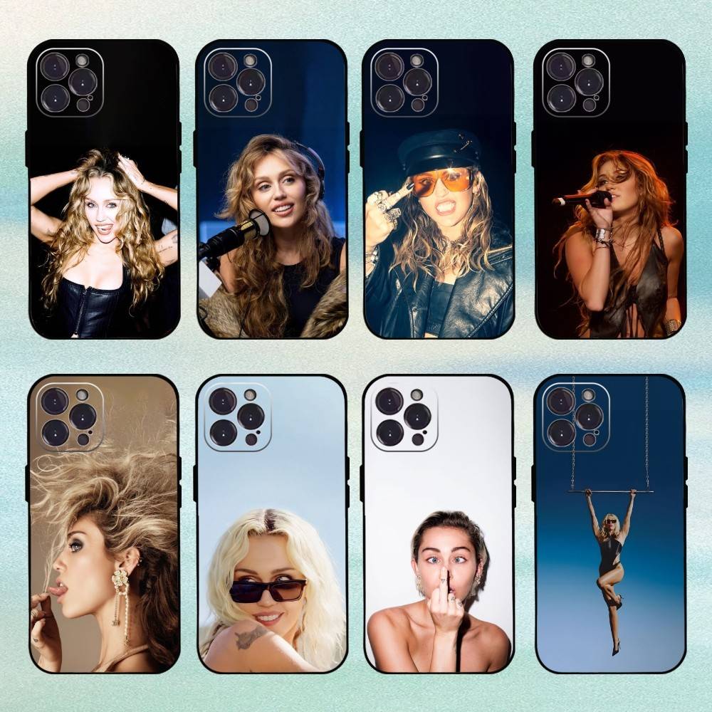 Чехол для телефона Miley Singer Cyrus Flowers для iPhone 17, 16, 15, 14, 13, 12, Plus, Pro Max, 5G Другие Мягкий Черный Чехол