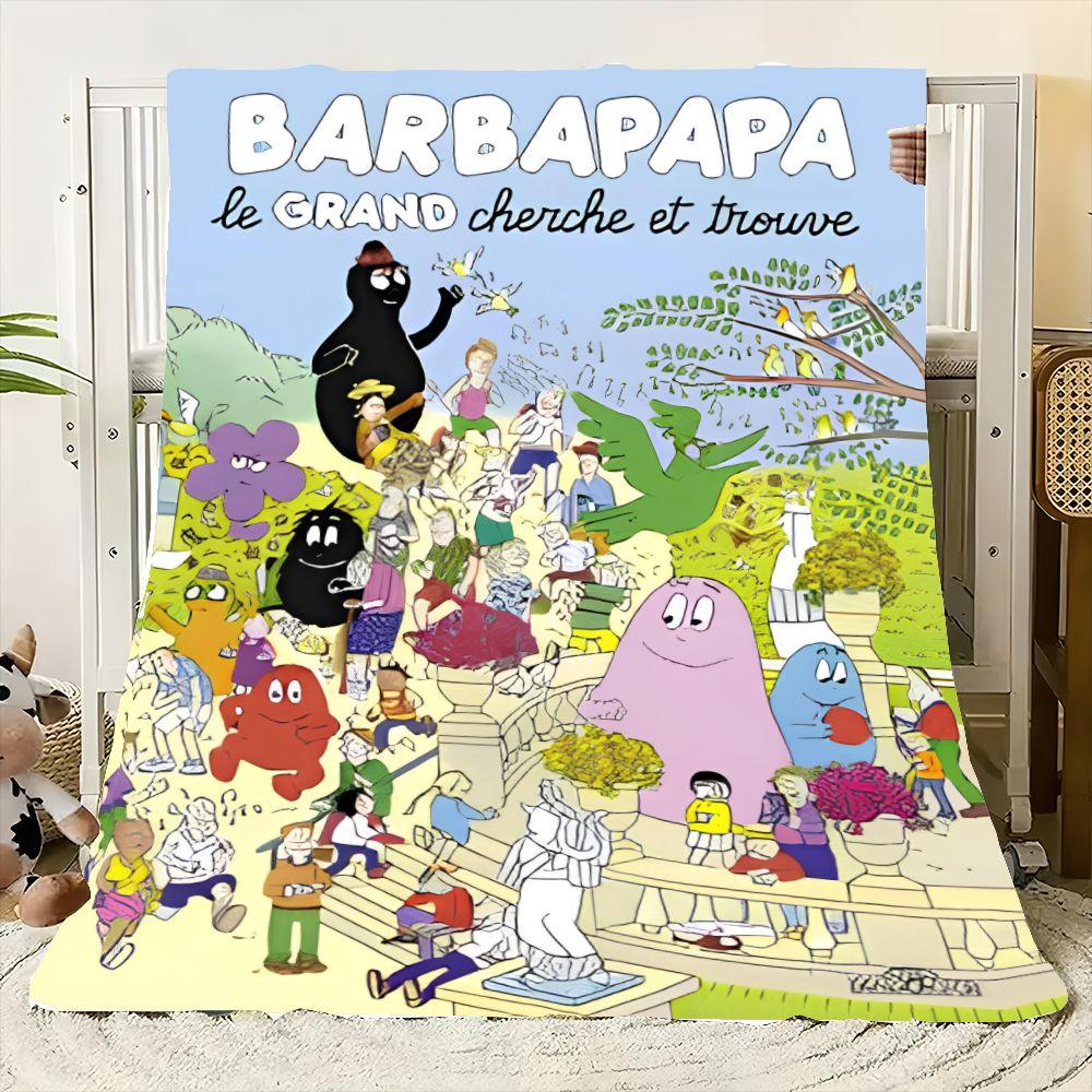 Плюшевое одеяло BARBAPAPA le GRAND «Найди и посчитай» - Уютное мультяшное покрывало с яркими персонажами Барбапапа в игре