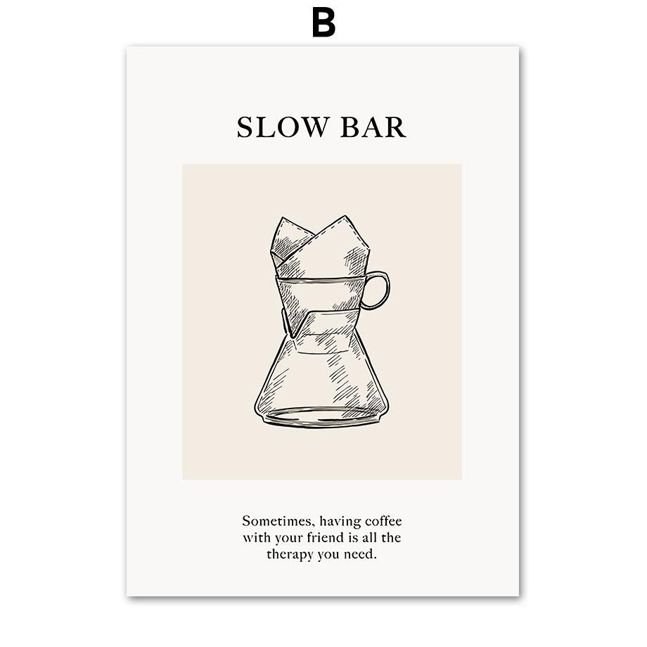 Абстрактная линия кофе Определение Coffea Arabica Wall Art Холст Картины Плакаты и принты Настенные картины Кафе-бар Кухонный декор