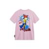 Футболка с коротким рукавом и круглым вырезом Li Ning X Disney Collaboration Crazy Animal Series с мультяшным узором, женские топы нежно-розового цвета AHST272-2