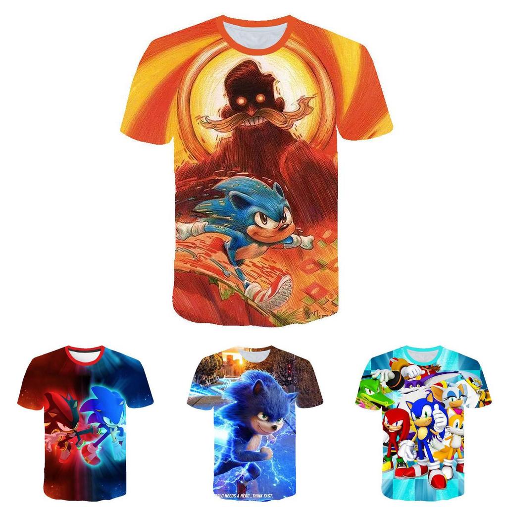 Stylish Sonic The Hedgehog Kids T-shirt With Colorful Cartoon Design For Boys And Girls