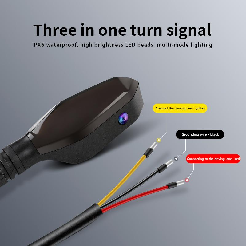 2шт универсальные светодиодные лампы указателя поворота для мотоцикла, цветная проекционная лампа, последовательные мигающие индикаторы, ходовые огни