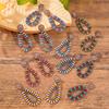 Vintage Colorful Bohemian Enamel Drop Dangle Earrings For Women Boho Hollow Geometric Ethnic Retro Stud Jewelry Female Earrings