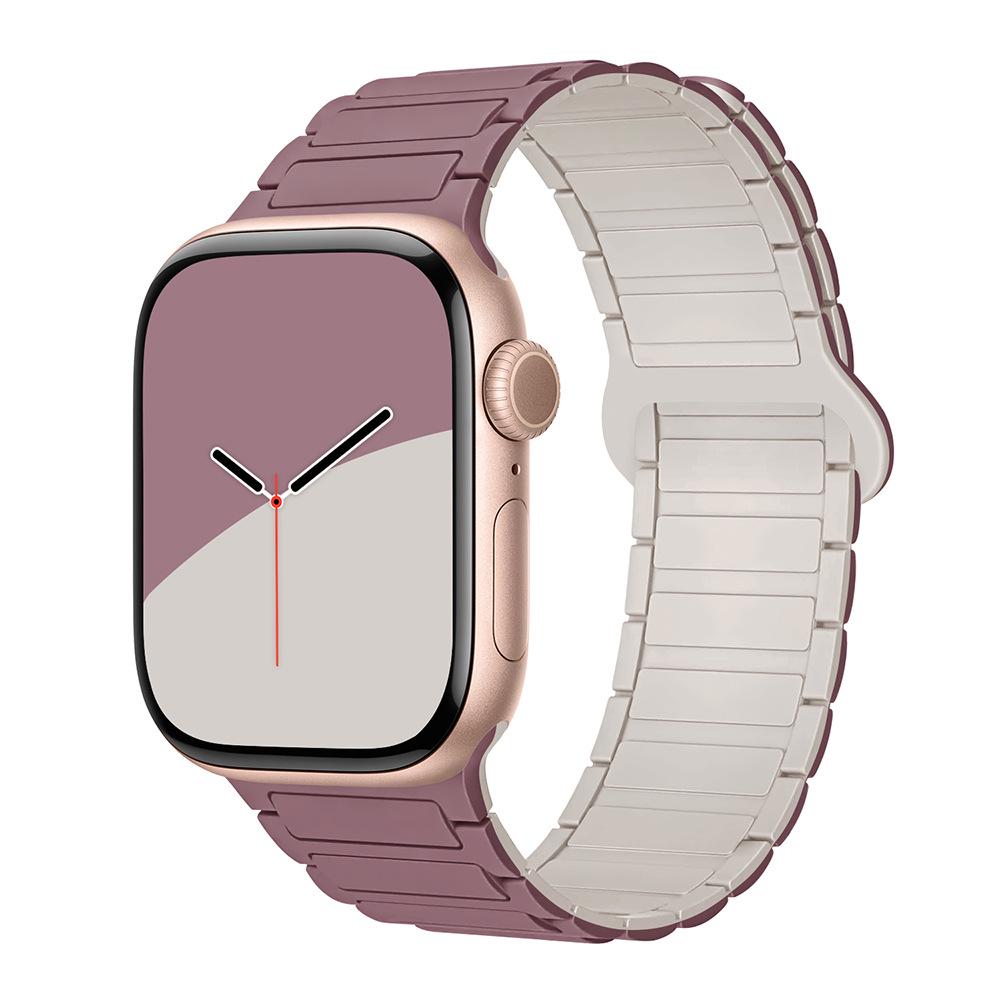 Совместимый силиконовый ремешок с магнитной застежкой для Apple Watch Серии 1-11, Ultra 3, SE 3, стиль «Три звена»