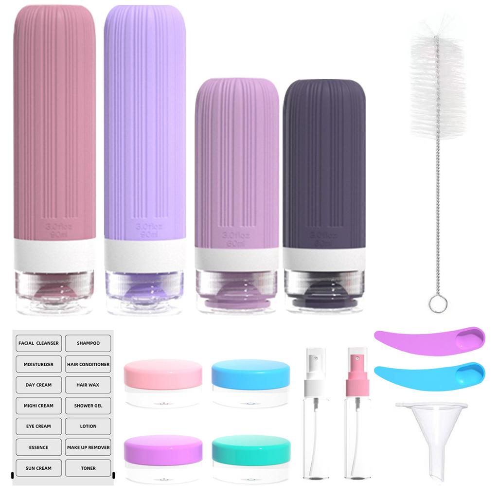 16 Pack Travel Bottles For Toiletries, Large 6oz Silicone Travel Containers Jar For Toiletries, Leak Proof Refillable Liquid Shampoo