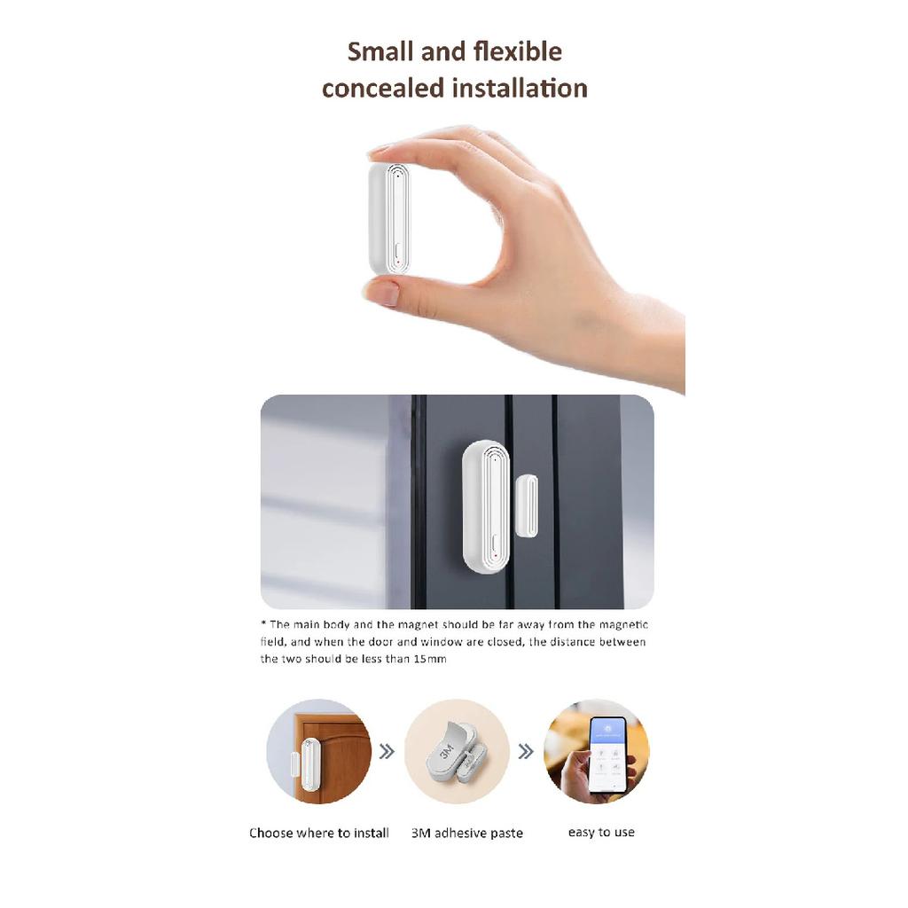 Tuya Smart WiFi Door Window Alarm Sensor Smart Home Open Closed Detectors Wifi Home Alarm Compatible With Alexa Google Home
