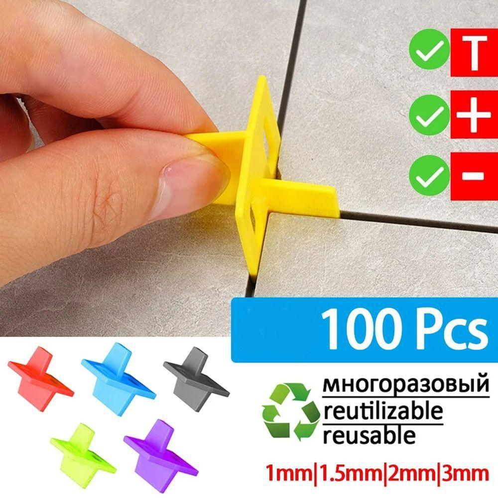 100 шт. Сменные клинья-распорки для выравнивания плитки, зажимы для системы выравнивания, многоразовые зажимы для выравнивания плитки, зажимы для зазора на полу