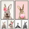 1 шт. Горячая банка Eckart Wow The Animals Rabbit Bubble Gum Art Poster HD Posters Home Room Bar Cafe Decor Art Wall Painting Picture
